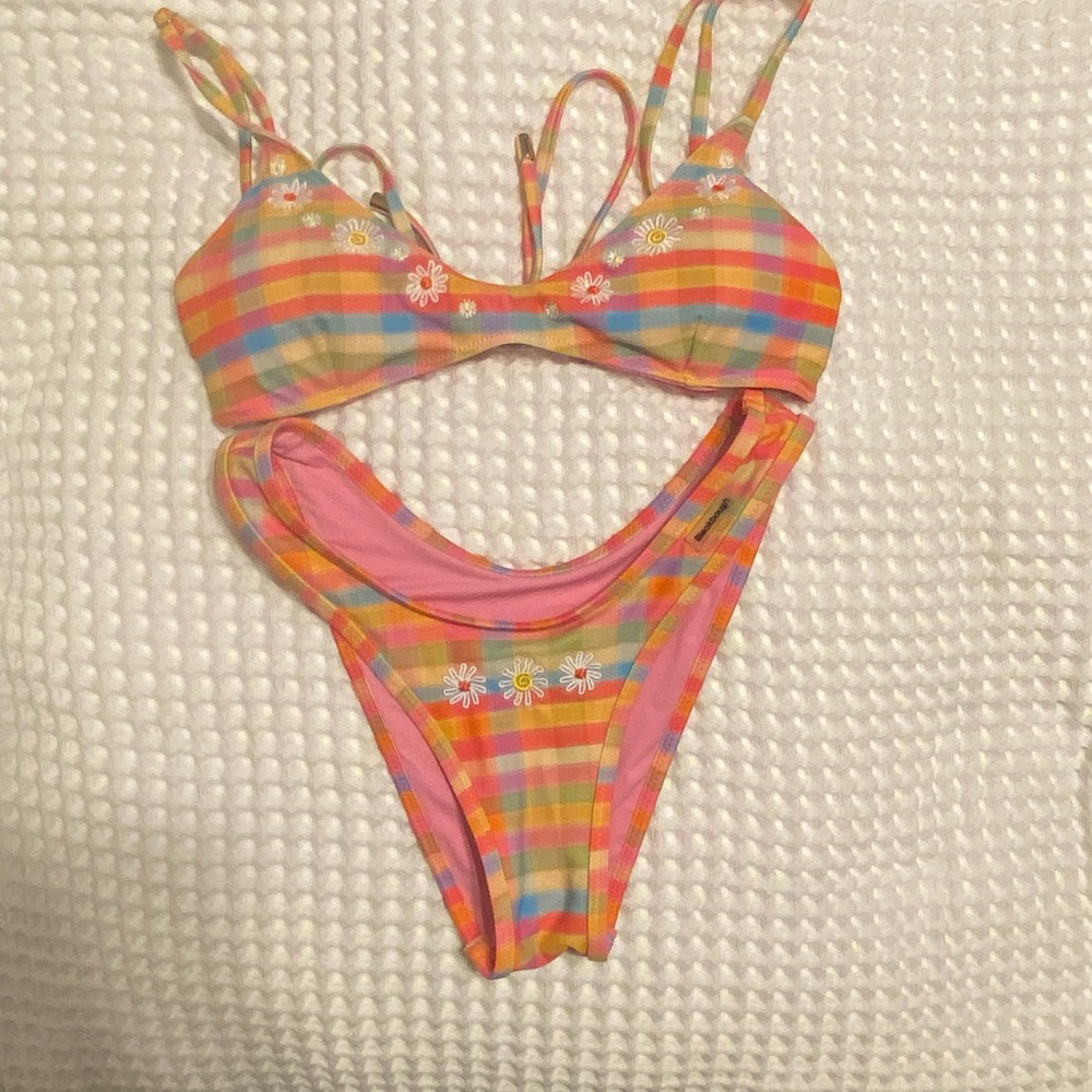 Blackbough swim bikini set top S bottoms XS